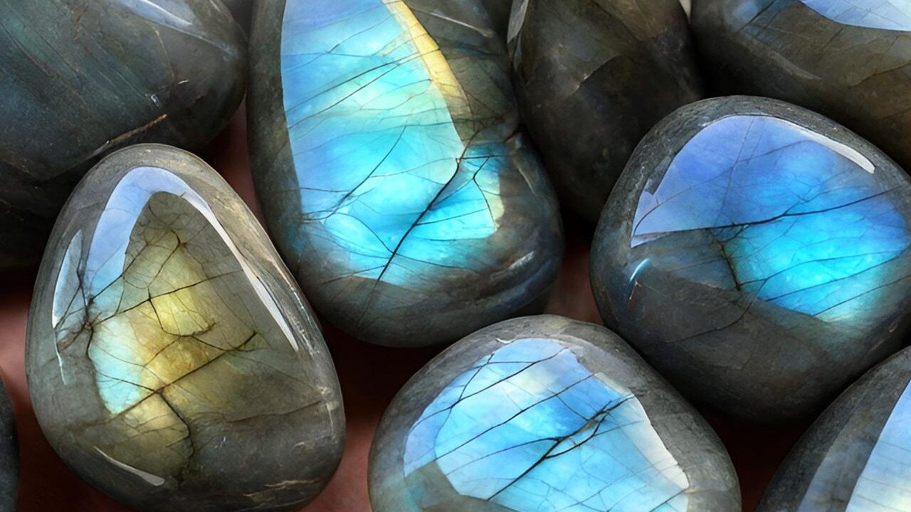 labradorite, gemstone, blue